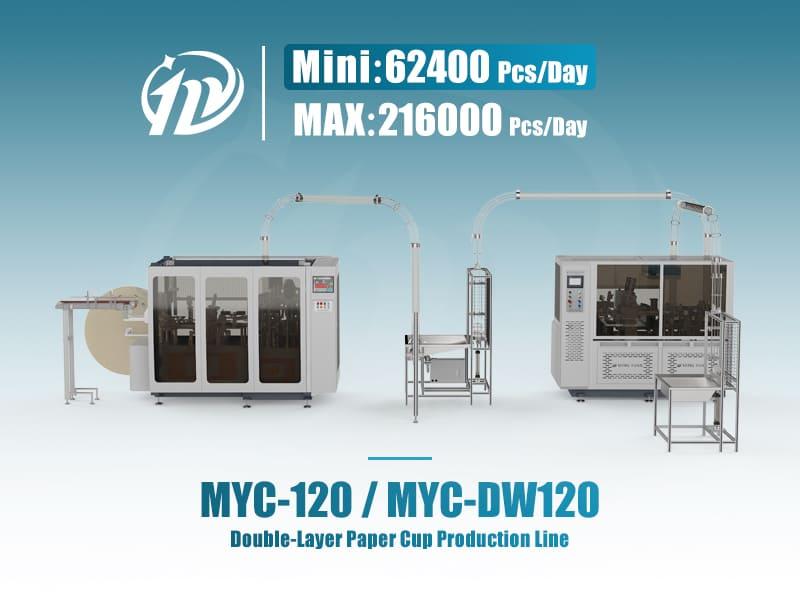 MYC-120 连接 MYC-DW120 双层纸杯成型生产线