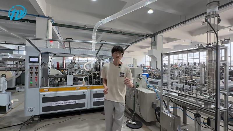 介绍 OCM22 纸杯机连接 MY-450X 包装机的连接解决方案