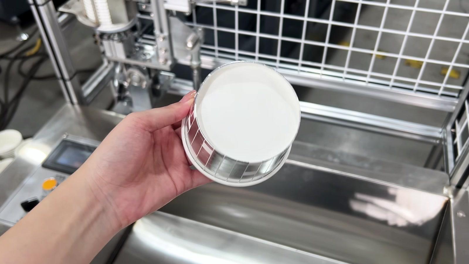 finished H55 double-PE ice cream cup after forming